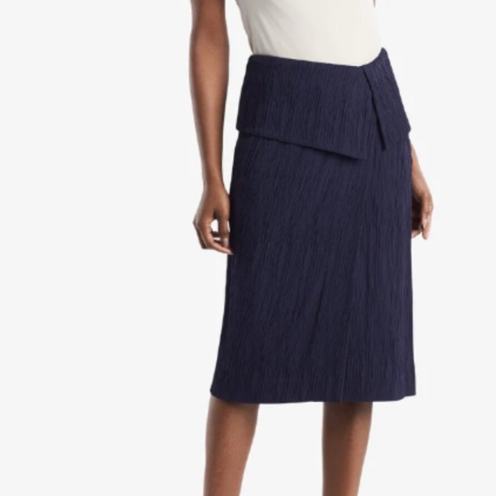 MM Lafleur Skirt Montgomery Jersey Pleat Jersey Aegean Blue Pencil NWT Size 16